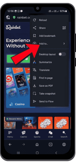 Select “Add to”